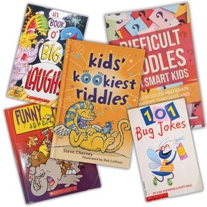 Scholastic Joke Riddle Books Kids 5 Book Bundle Humor Brain Teasers Childrens